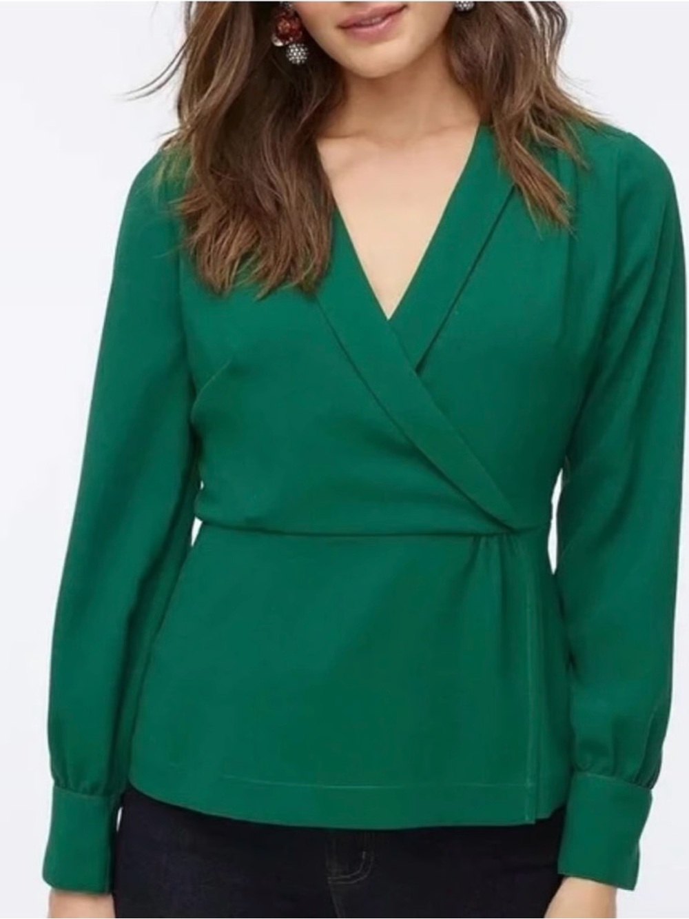 J. Crew Kelly Green Wrap Blouse